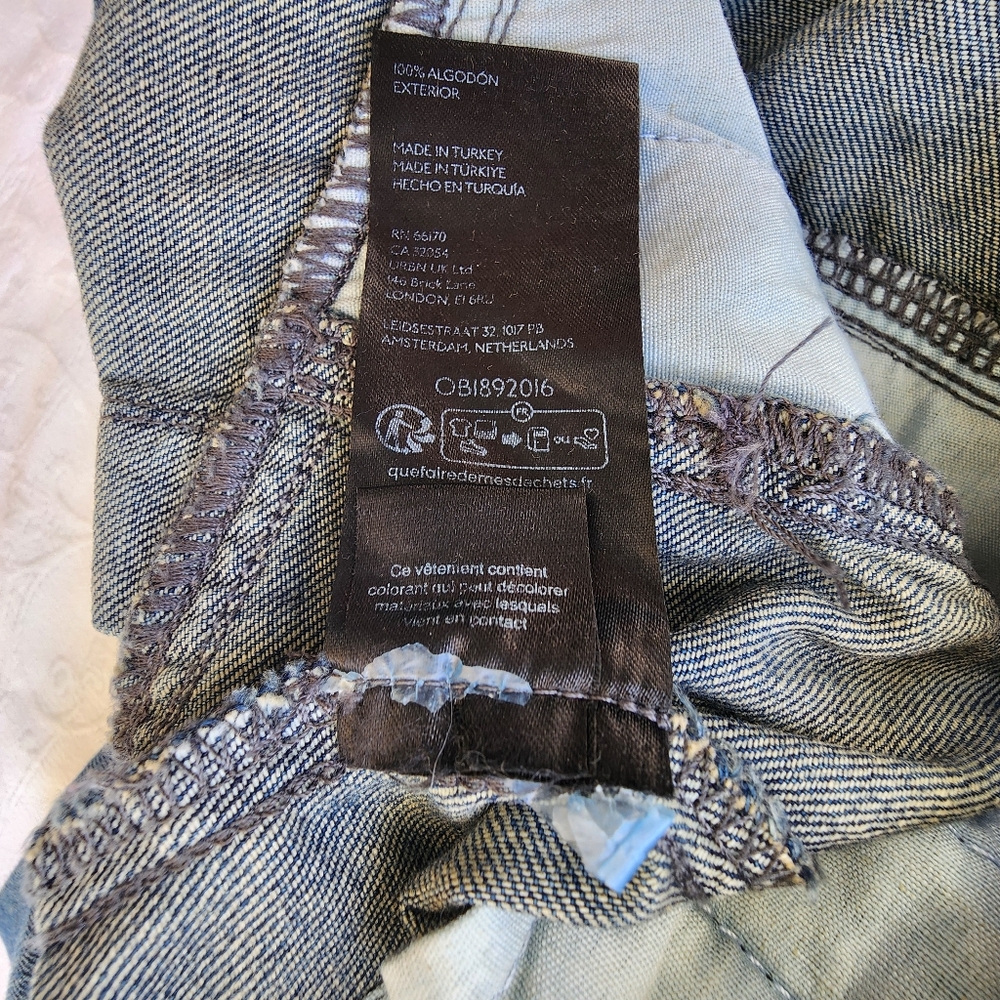 Free People We The Free Denim Wide Leg Jumpsuit Size M Boho Sleeveless Zip Back - Picture 8 of 15